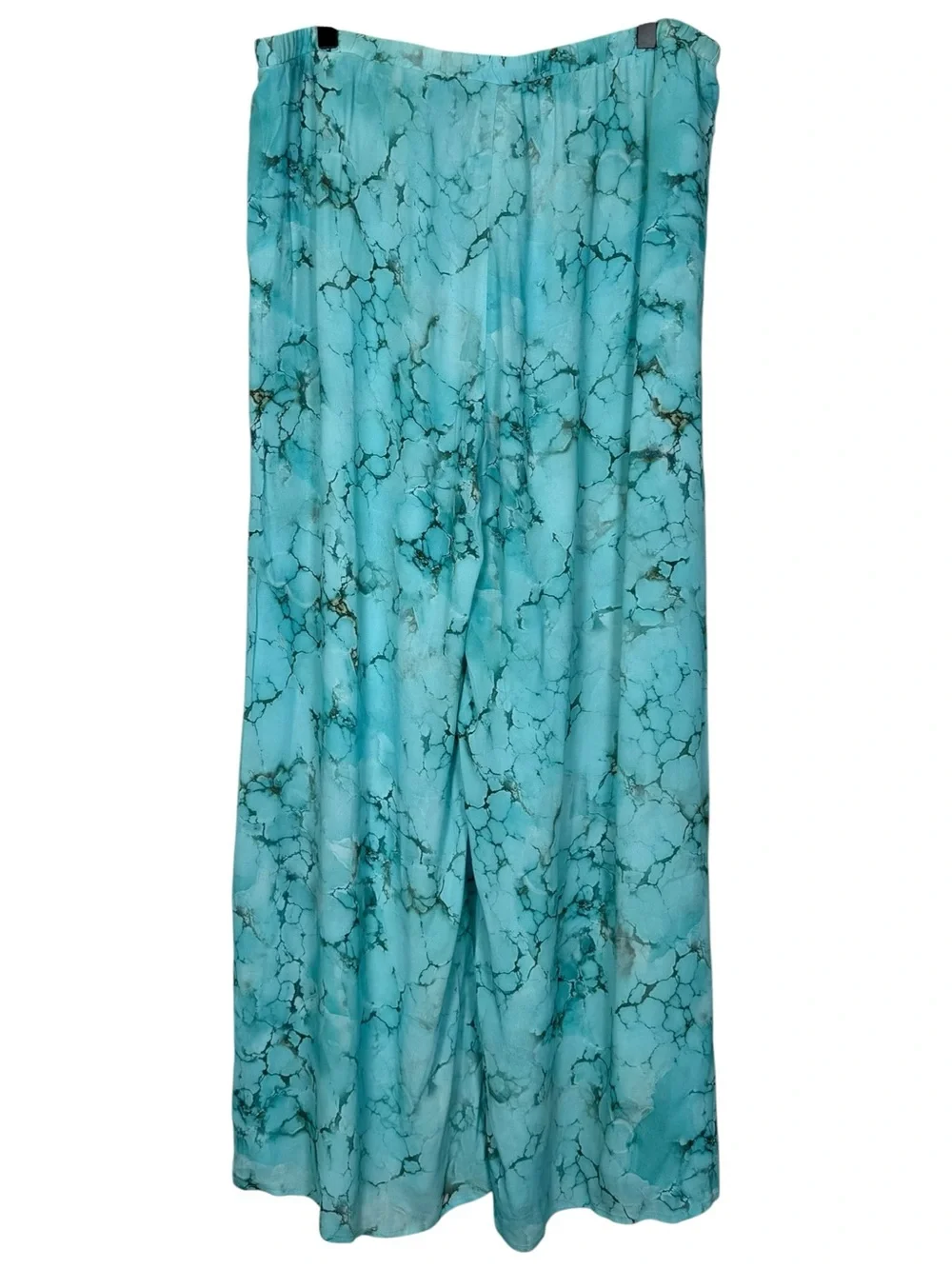L’agence Size XL Turquoise Print Geraldine Swim Coverup Overlap Pants
